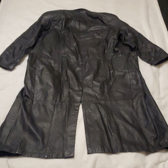 Pelle Black 100% Genuine Leather Trench Coat - Picture 6 of 10